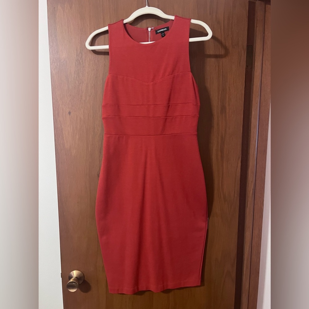 EXPRESS full zip back midi dress size small
